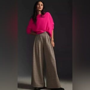 Pilcro Anthropologie Alani Barbie Pink Cashmere Mock Neck Cropped Sweater Small